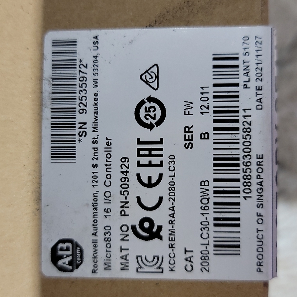 New Factory Sealed Rockwell Automations Motor Control #2080-LC30-16QWB